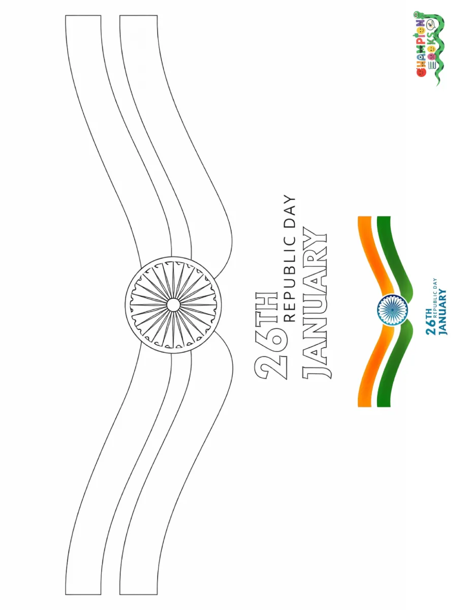 26th January Republic Day Coloring Worksheet for Kindergarten Kids