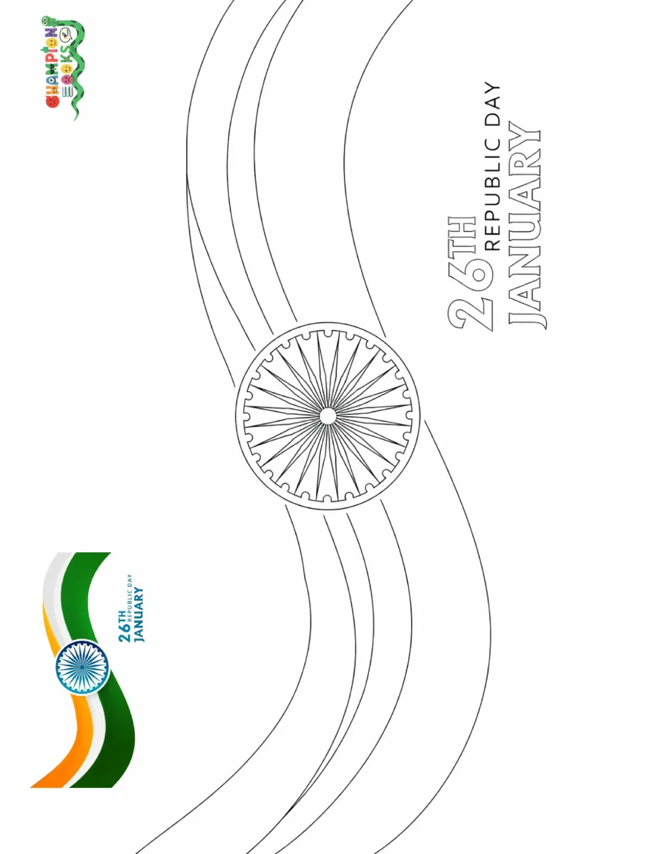India Republic Day Tricolor Coloring Worksheet for Kindergarten Kids (26 January)