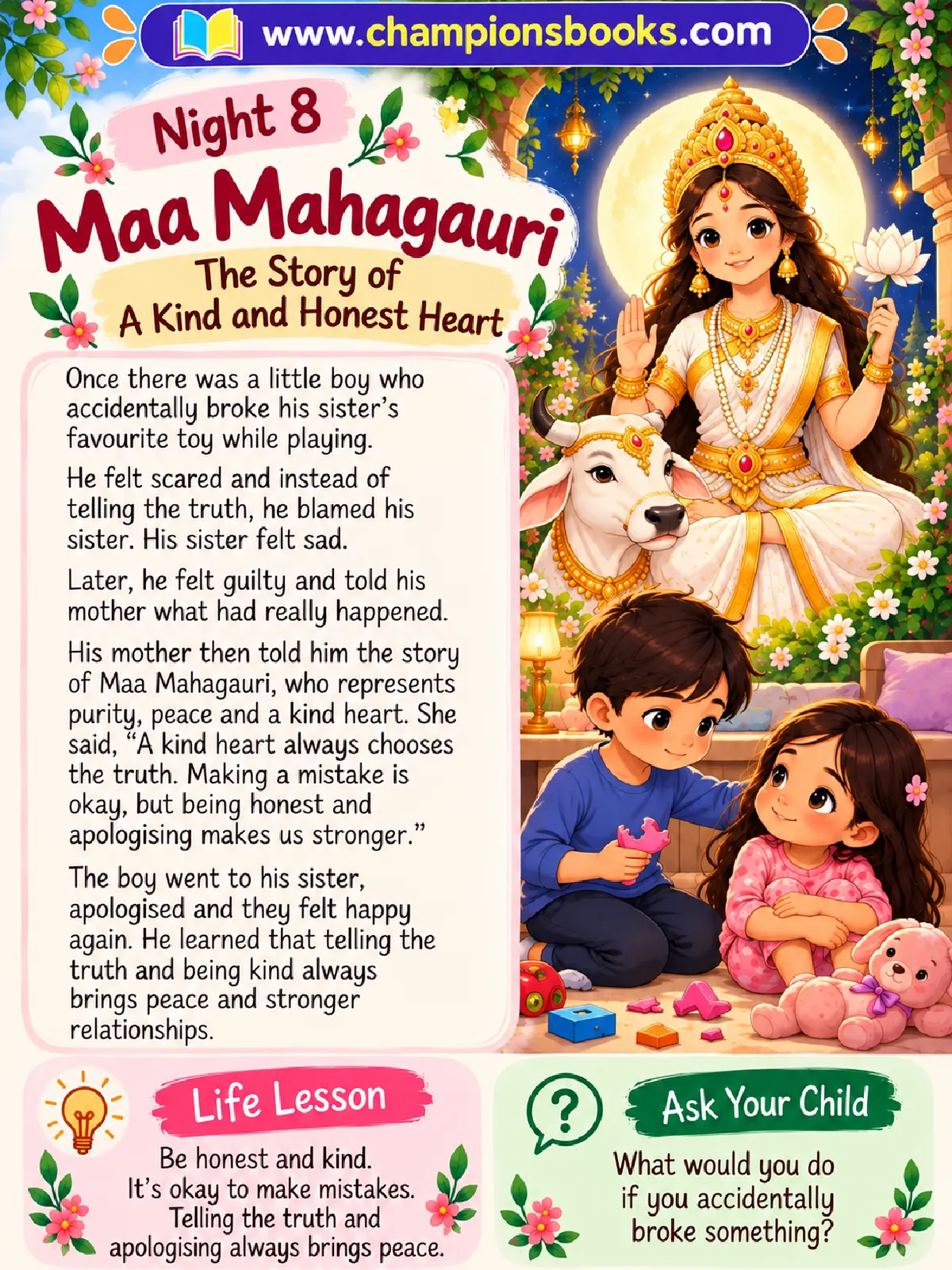 Maa Mahagauri Honesty Story for Kids | Navratri Night 8