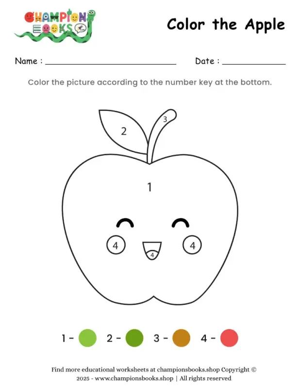 Color the Apple Worksheet