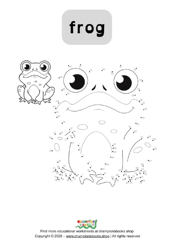 Frog Connect the Dots Worksheet | Fun Number Practice for Kids