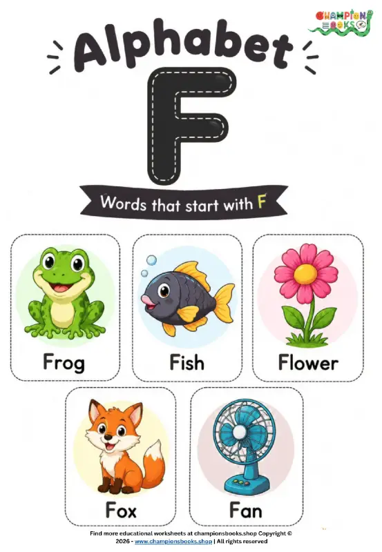 Alphabet F Worksheet: Learn Words Starting with F!
