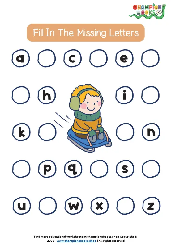 Fill In The Missing Letters Worksheet | Kindergarten ABC Fun