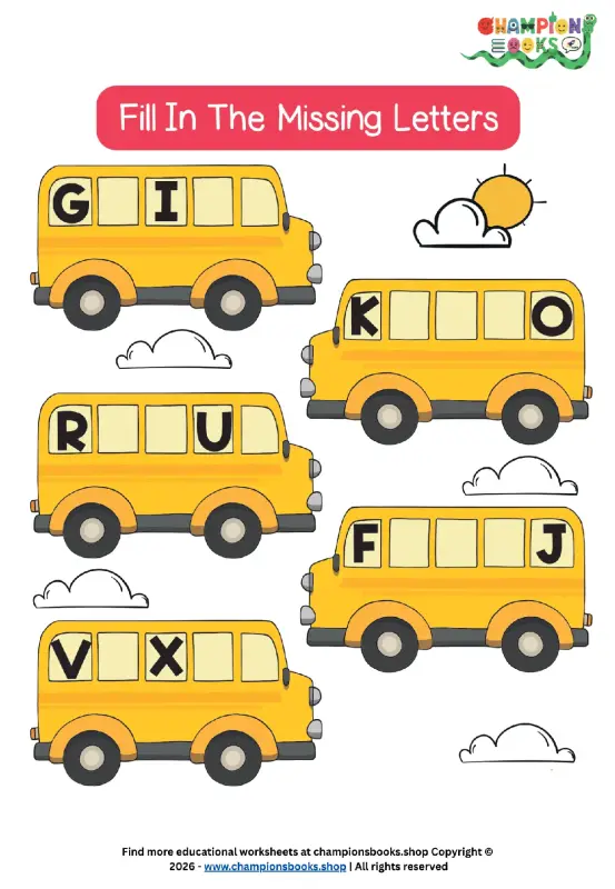 Complete the Missing Alphabet Letters Worksheet