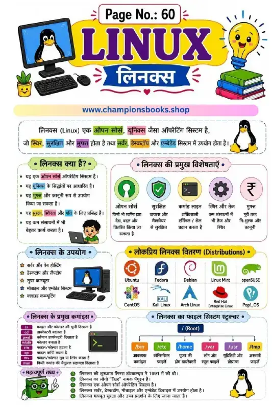 Linux Basics Worksheet in Hindi for School Students